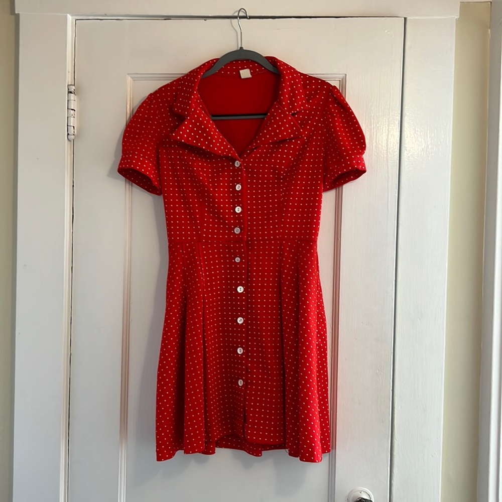 Vintage red polka dot dress